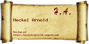 Heckel Arnold névjegykártya